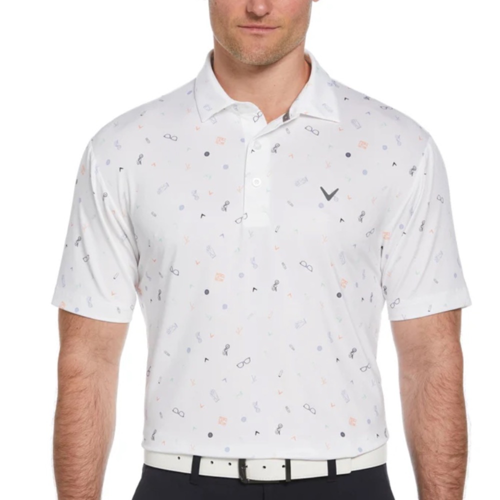 Callaway Mens Golf Essentials Print Golf Polo